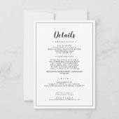 Elegant all in one Black Script Weddenschap Invita Kaart (Achterkant)