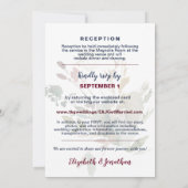 Elegant all in one Bourgogne Navy Roos Gold Wedden Kaart (Achterkant)