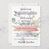 Elegant all in one Bourgogne Navy Roos Gold Wedden Kaart (Achterkant)