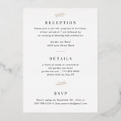 Elegant All in One Custom Photo Calligraphy Gold Folie Uitnodiging (Achterkant)