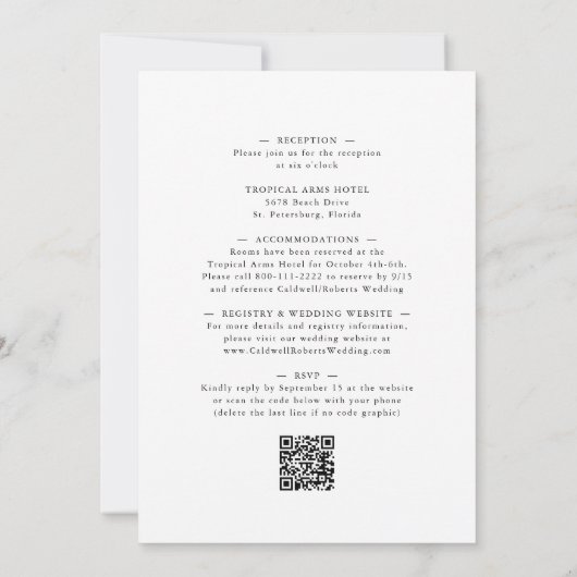 Elegant All in One Dusty Blue Eucalyptus Wedding Kaart (Achterkant)