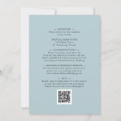 Elegant All in One Dusty Blue Eucalyptus Wedding Kaart (Achterkant)
