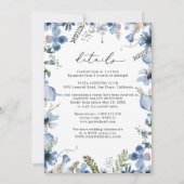 Elegant All in One Dusty Blue Flowers Weddenschap Kaart (Achterkant)