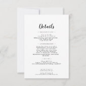 Elegant all in one Weddenron Black Script Kaart (Achterkant)