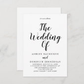 Elegant all in one Weddenron Black Script Kaart (Voorkant / Achterkant)