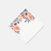 Elegant All Occasion Peach en Blue Rozen Floral Servet (Hoek)