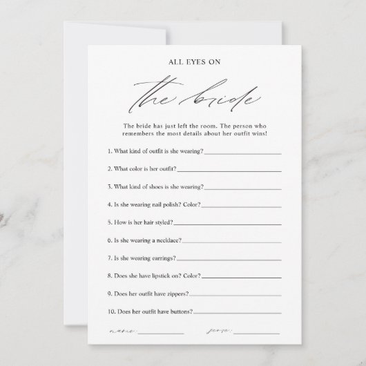 Elegant Alle Ogen Op De Bruid Vrijgezellenfeest Sp Kaart (Voorkant)