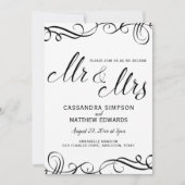 Elegant alles in één bruiloft uitnodigingen | Zwar (Voorkant)