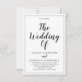 Elegant alles in één weduwzwart script geborduurd kaart (Voorkant)