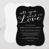 Elegant alles wat je nodig hebt is liefde zwart br kaart (Voorkant / Achterkant)