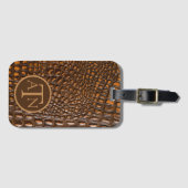 Elegant Alligator Skin Monogram Bagagelabel (Voorkant (horizontaal))
