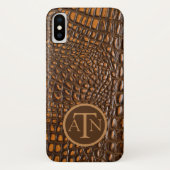 Elegant Alligator Skin Monogram Case-Mate iPhone Case (Achterkant)