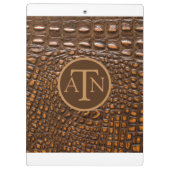 Elegant Alligator Skin Monogram Klembord (Achterkant)