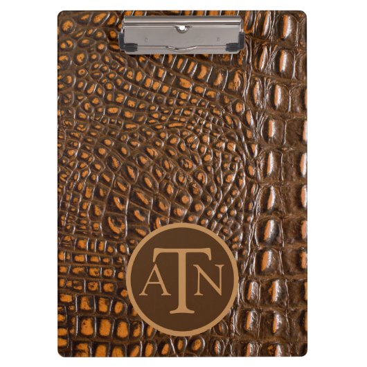 Elegant Alligator Skin Monogram Klembord (Voorkant)
