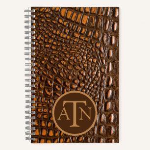 Elegant Alligator Skin Monogram Notitieboek