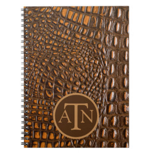 Elegant Alligator Skin Monogram Notitieboek