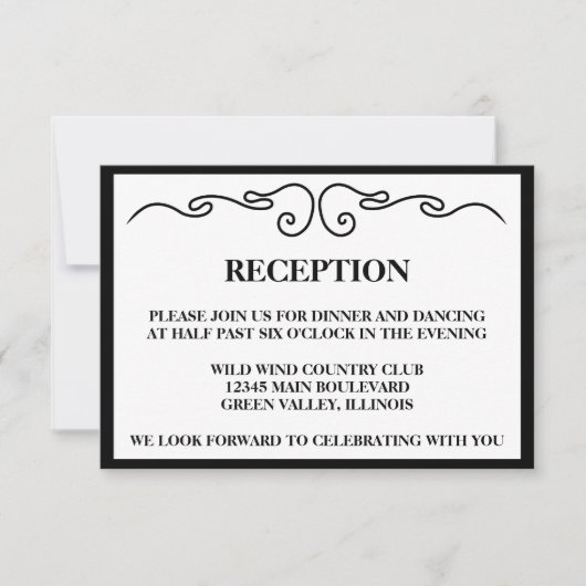 Elegant "Almond Blossom" Wedding Reception Kaart (Voorkant)