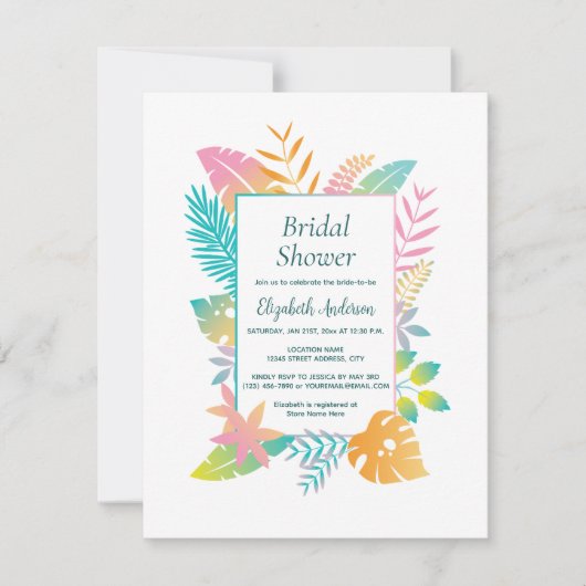 Elegant Aloha Tropical Theme Vrijgezellenfeest Kaart (Voorkant)