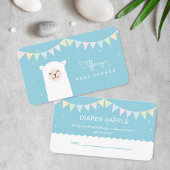 Elegant Alpaca Llama Boy Baby shower Luier Raffle Informatiekaartje