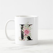 Elegant Alphabet Coffee Cup with Pink Rose Design Koffiemok (Links)