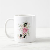 Elegant Alphabet Coffee Cup with Pink Rose Design Koffiemok (Links)