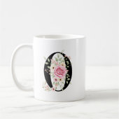 Elegant Alphabet Coffee Cup with Pink Rose Design Koffiemok (Links)