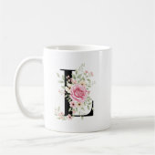 Elegant Alphabet Coffee Cup with Pink Rose Design Koffiemok (Links)