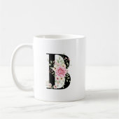 Elegant Alphabet Coffee Cup with Pink Rose Design Koffiemok (Links)