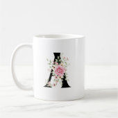 Elegant Alphabet Coffee Cup with Pink Rose Design Koffiemok (Links)