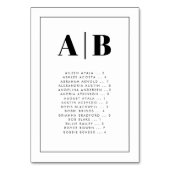 Elegant Alphabetical Seating Chart Cards Kaart (Voorkant)