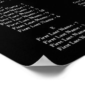 Elegant Alphabetical Wedding Seating Chart Poster (Hoek)