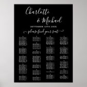 Elegant Alphabetical Wedding Seating Chart Poster (Voorkant)