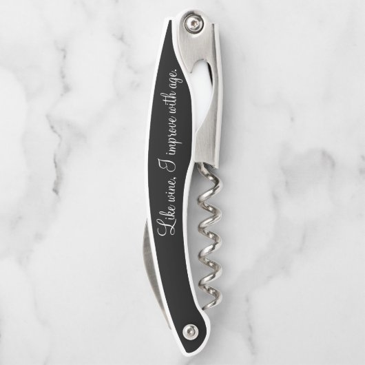 Elegant als wijn die ik met de leeftijd verbeter kurkentrekker (Achterkant)