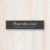 Elegant "Alsjeblieft, ga zitten!" Deurbordje (Voorkant)