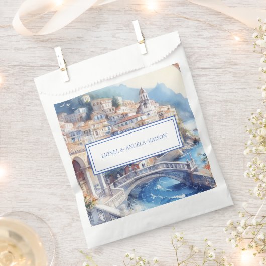 Elegant Amalfi Coast Uitzicht Italië Bedankzakje (Geknipt)