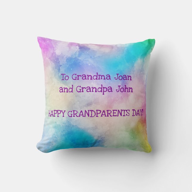 Elegant Amazing Grandparent Day Waterverf Art Kussen (Voorkant)