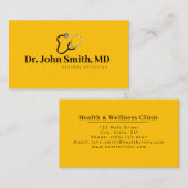 Elegant Amber Zwart Tekst Algemeen Artsenarts Visitekaartje (Voorkant / Achterkant)