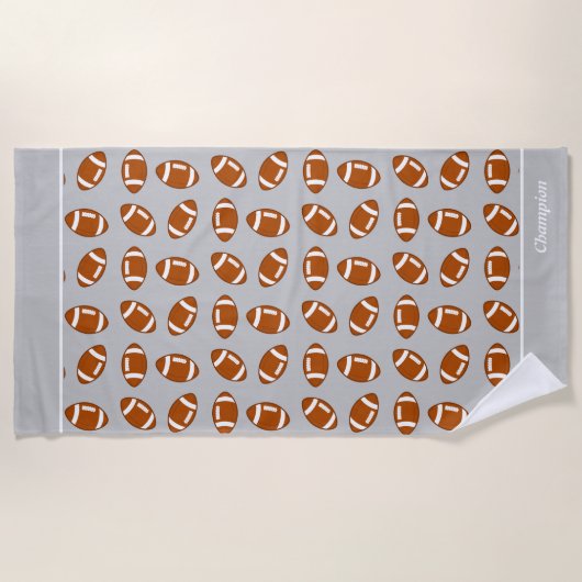 Elegant Amerikaans Football op grijs Strandlaken (Voorkant)