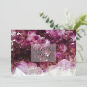 Elegant Amethyst Crystal Party Kaart (Staand voorkant)