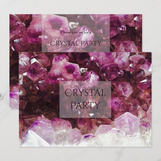 Elegant Amethyst Crystal Party Kaart (Voorkant / Achterkant)