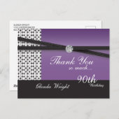 Elegant Amethyst Paars en Black Birthday Briefkaart (Voorkant / Achterkant)