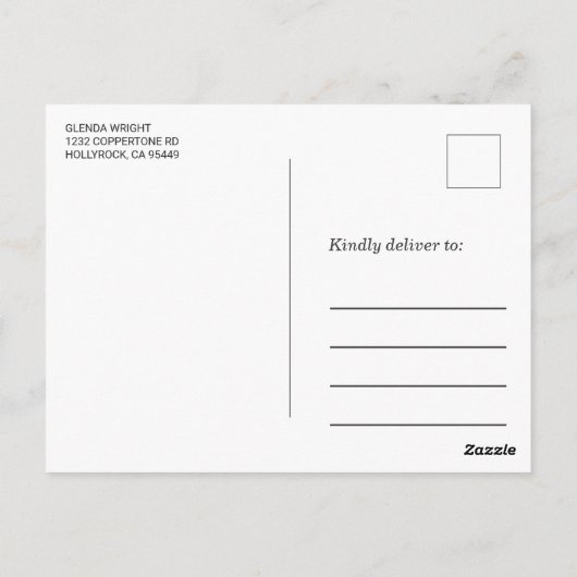 Elegant Amethyst Paars en Black Birthday Briefkaart (Achterkant)