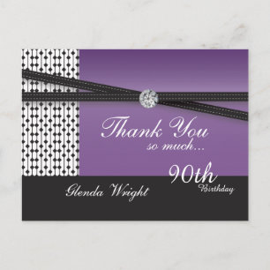 Elegant Amethyst Paars en Black Birthday Briefkaart