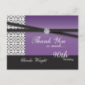 Elegant Amethyst Paars en Black Birthday Briefkaart (Voorkant)