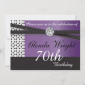 Elegant Amethyst Paars en Black Birthday Kaart (Voorkant)