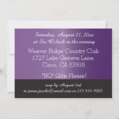 Elegant Amethyst Paars en Black Birthday Kaart (Achterkant)