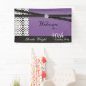 Elegant Amethyst Paars en Black Birthday Spandoek (Insitu)