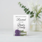 Elegant Amethyst Paars Roos bruiloft voorbehouden Plaatskaartje (Staand voorkant)