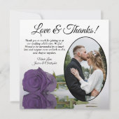 Elegant Amethyst Paars Roos Oval Foto Weddenschap Bedankkaart (Voorkant)