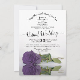 Elegant Amethyst Paars Roos Virtual Wedding Kaart
